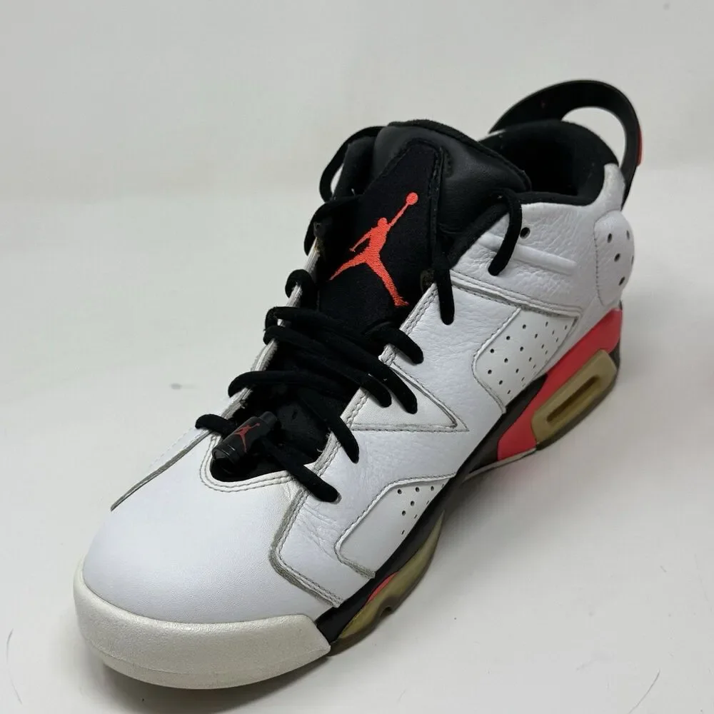 Nike Air Jordan 6 Retro Low Sneakers Shoes Mens 10.5 White Infrared Black 304401